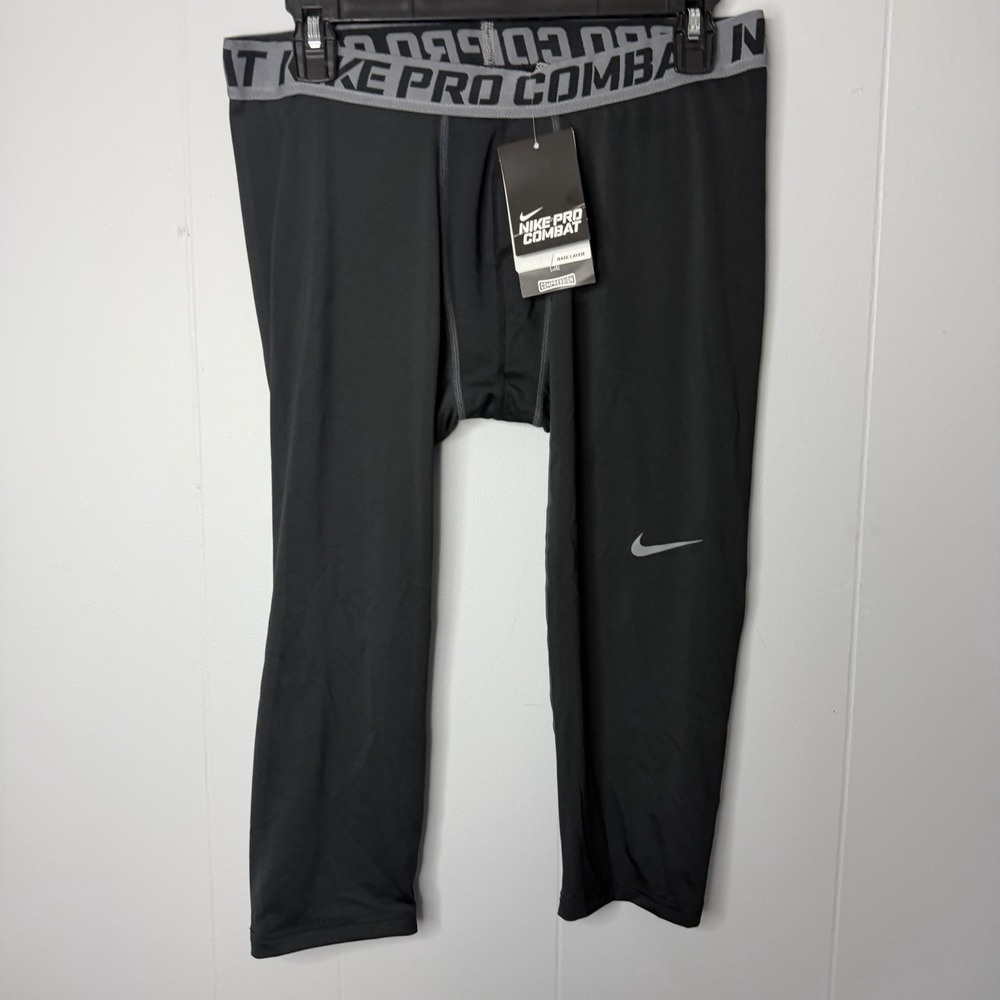 Nike Pro Combat Compression Pants Black Dri-Fit Athletic Tights Men's - Size 2XL